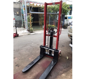 Xe nâng tay cao tải 1 tấn nâng cao 1m6 - xenangtaydien